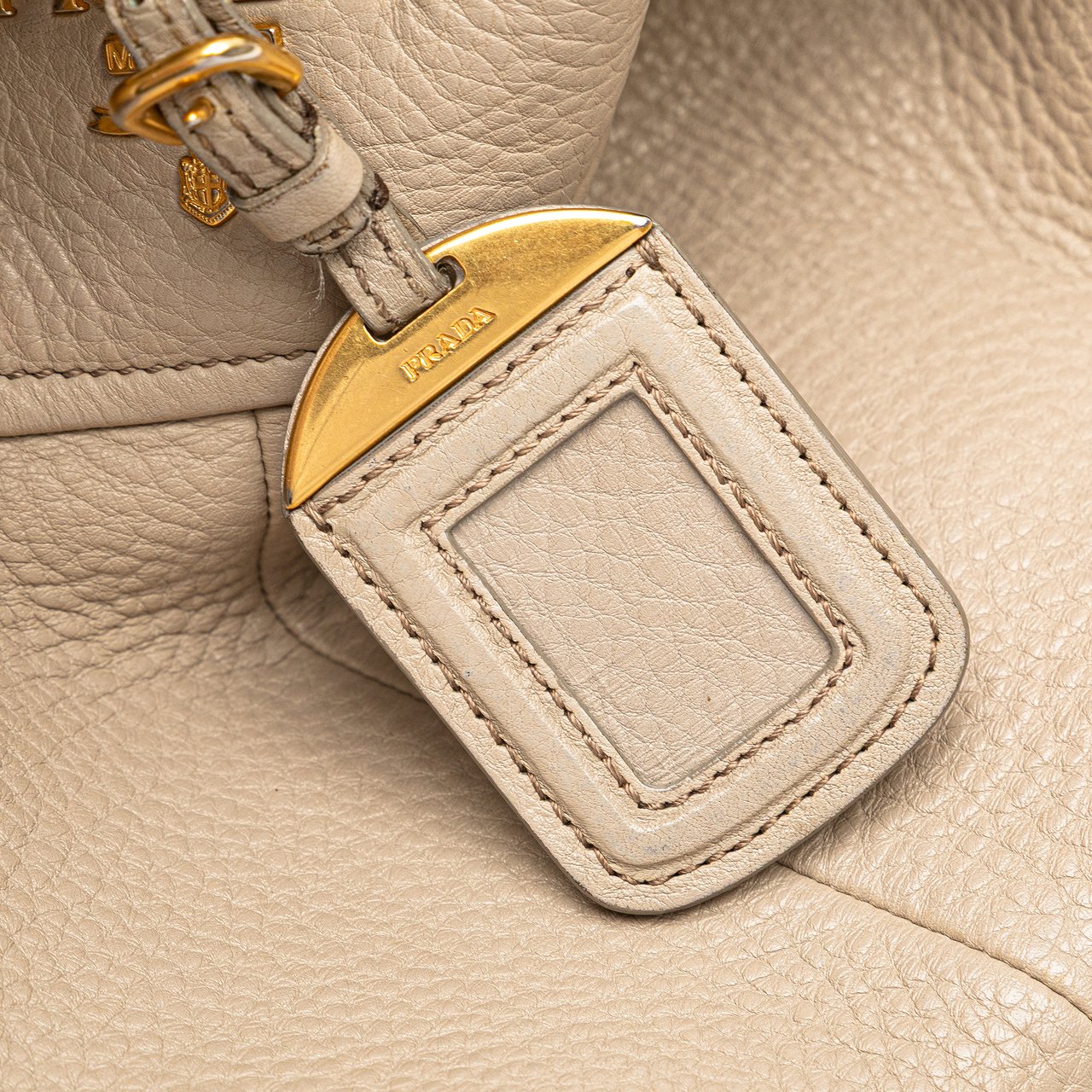 Prada Vitello Daino Open Convertible Tote Bruin