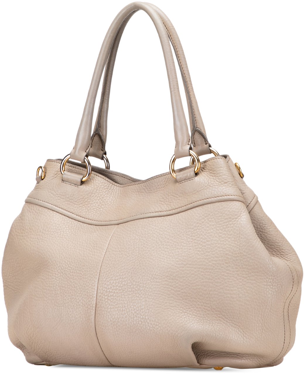 Prada Vitello Daino Open Convertible Tote Bruin