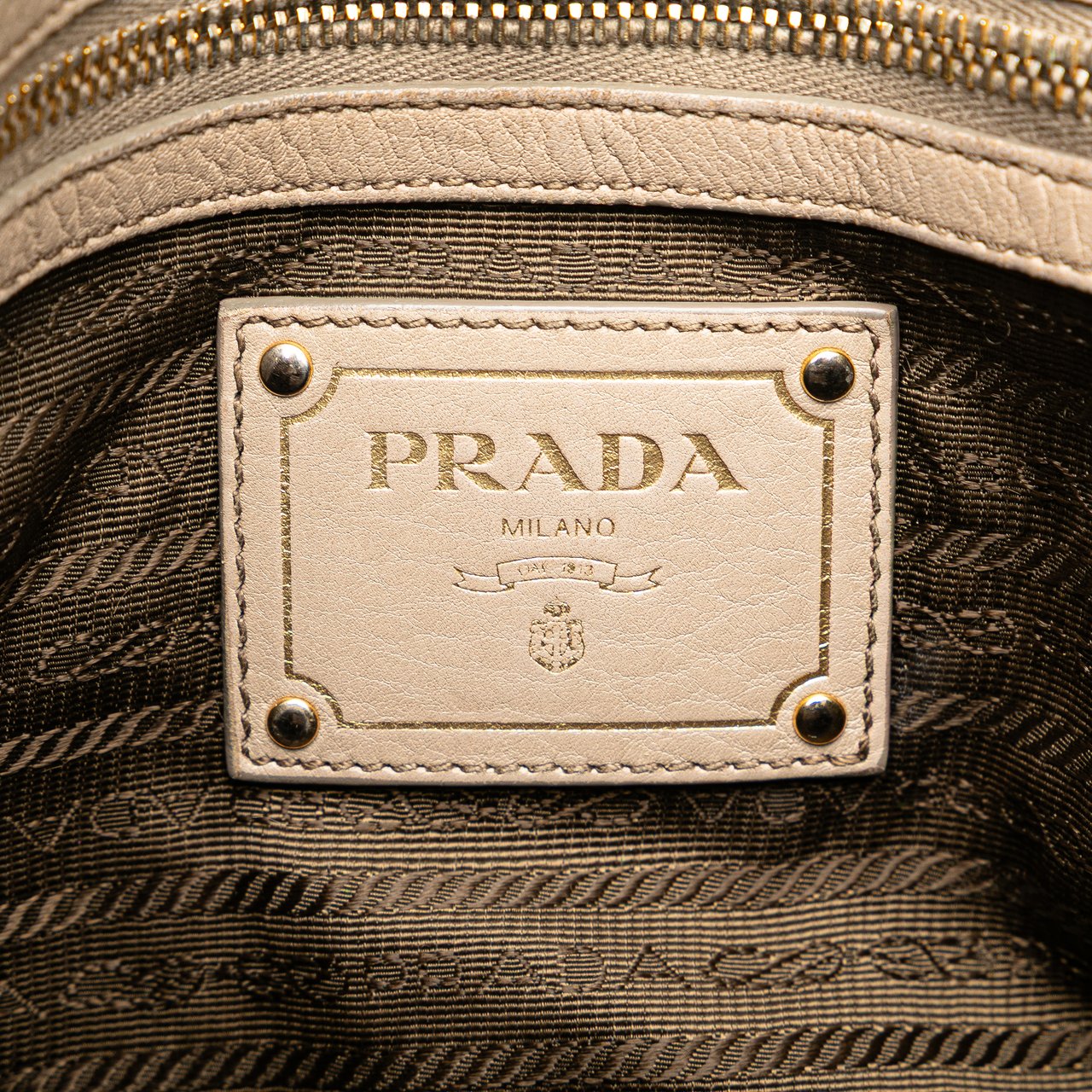 Prada Vitello Daino Open Convertible Tote Bruin