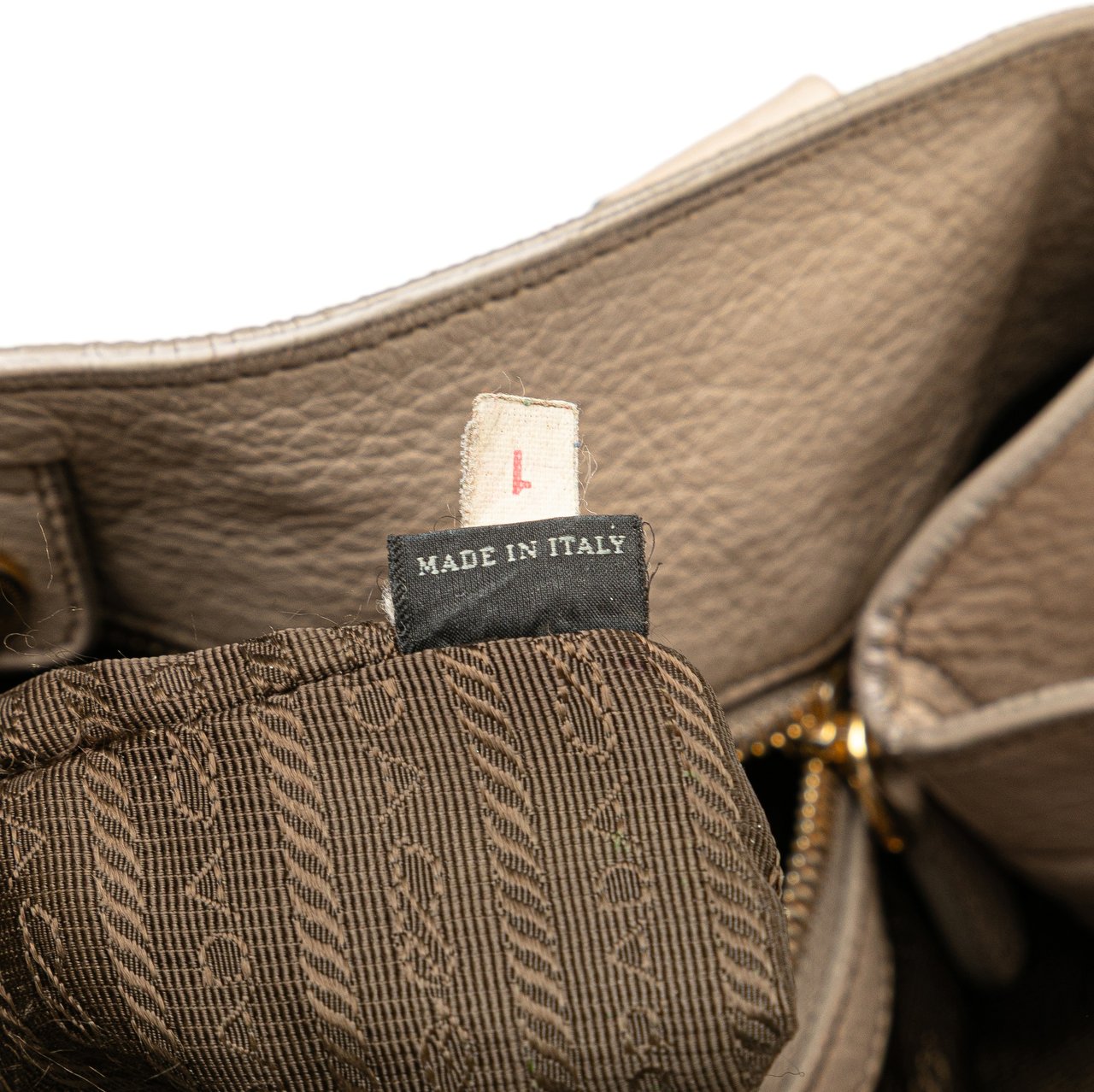 Prada Vitello Daino Open Convertible Tote Bruin
