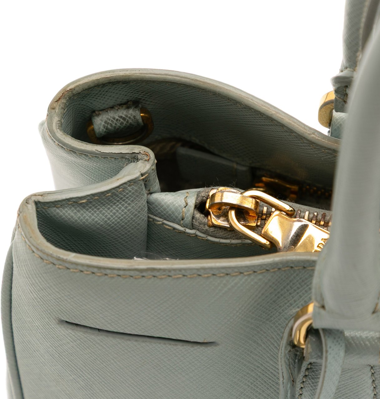 Prada Medium Saffiano Lux Galleria Satchel Blauw