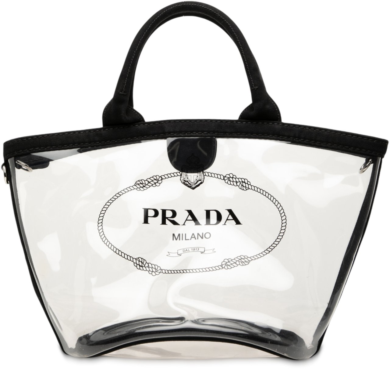 Prada PVC Canapa Logo Satchel Zwart
