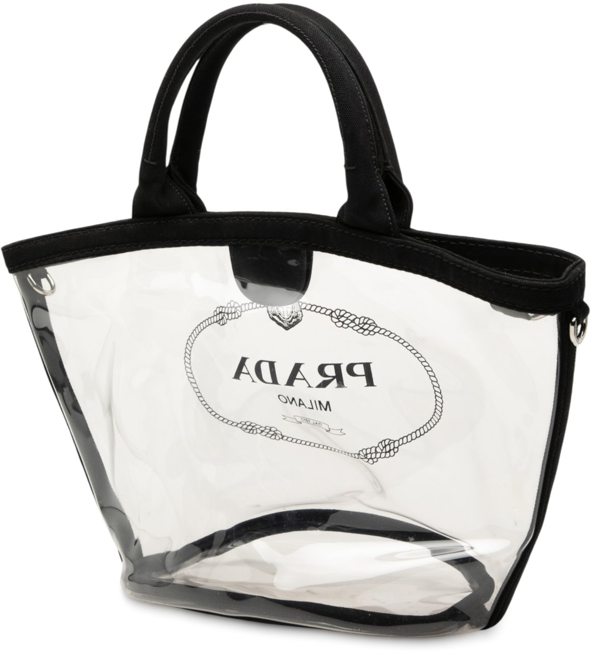 Prada PVC Canapa Logo Satchel Zwart