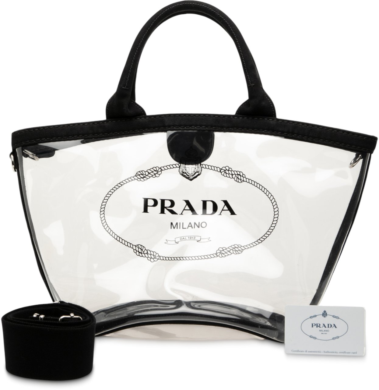 Prada PVC Canapa Logo Satchel Zwart