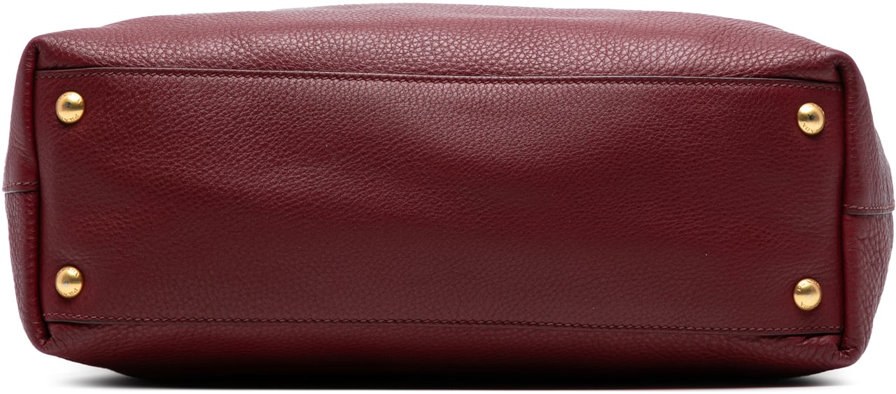 Prada Vitello Daino Open Convertible Tote Rood