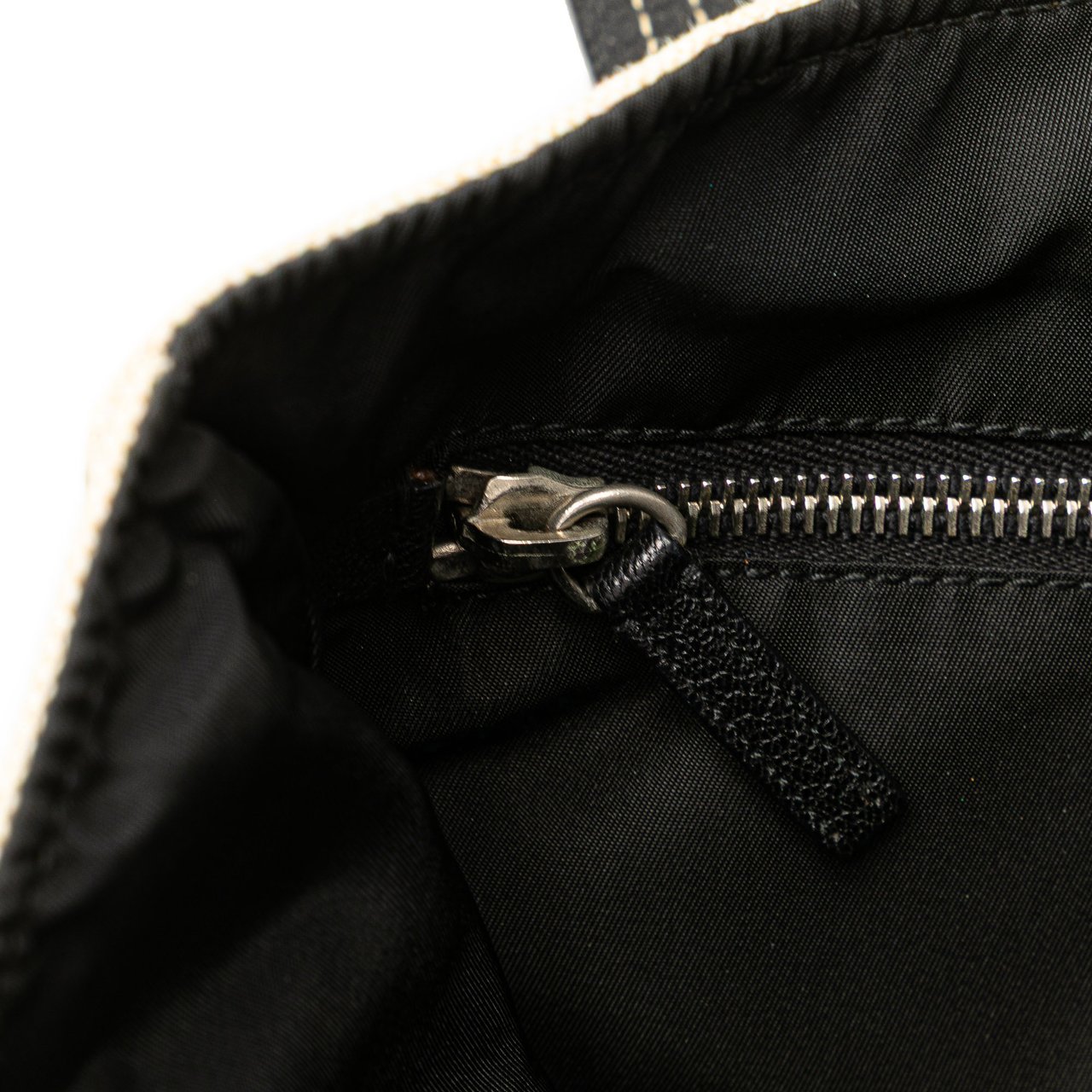 Prada Vitello Trimmed Canvas Canapa Tote Bruin