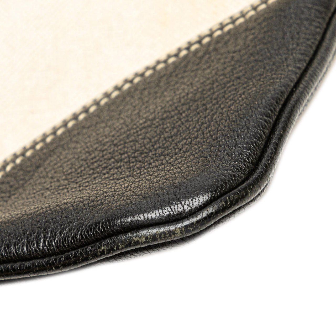 Prada Vitello Trimmed Canvas Canapa Tote Bruin