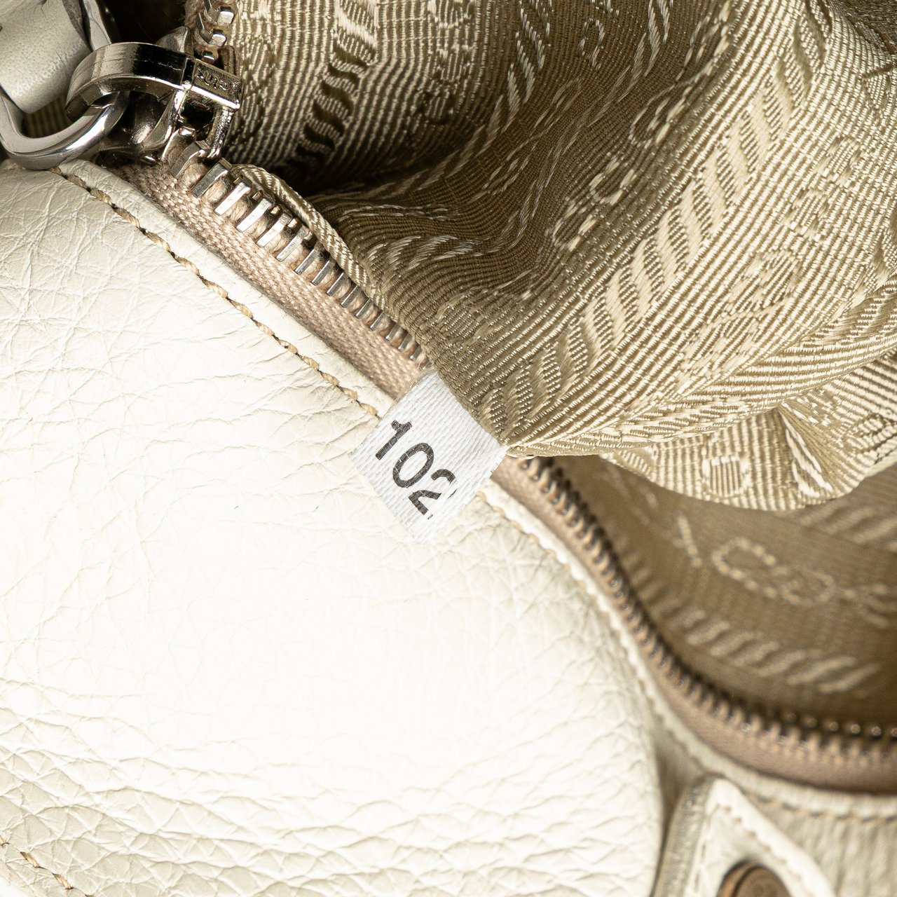 Prada Vitello Daino Open Convertible Tote Wit