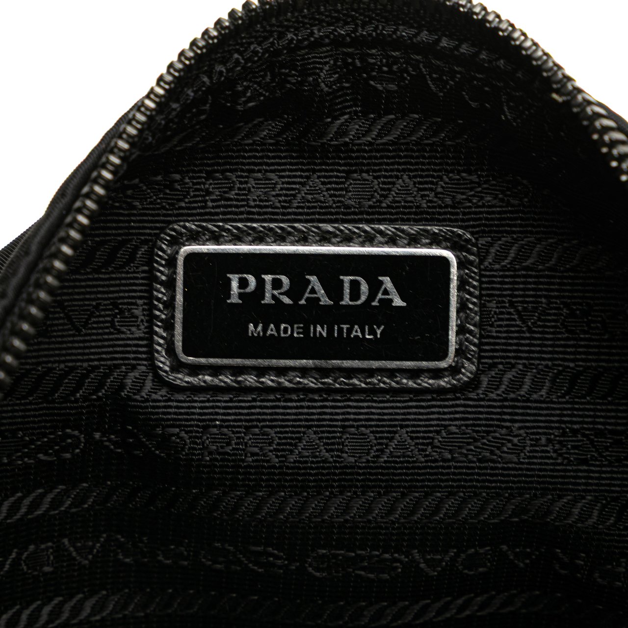 Prada Saffiano Trimmed Re Nylon Zip Top Crossbody Zwart