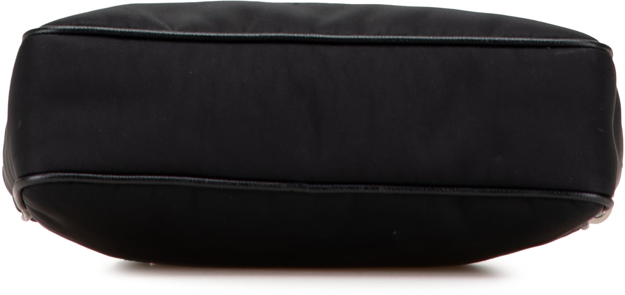 Prada Saffiano Trimmed Re Nylon Zip Top Crossbody Zwart