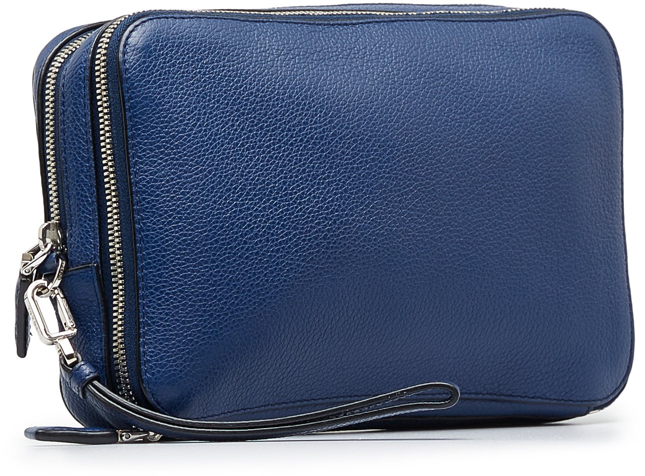Prada Vitello Daino Clutch Bag Blauw