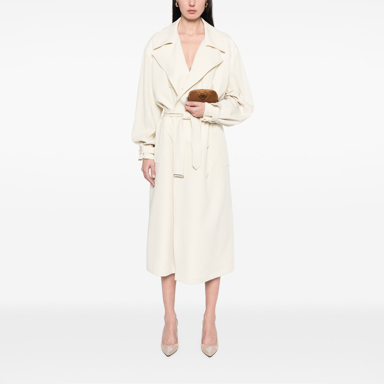 Prada Micro Re-Nylon Pouch Bruin