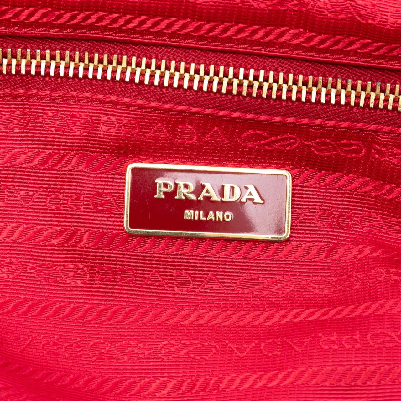 Prada Saffiano Trimmed Tessuto Backpack Rood