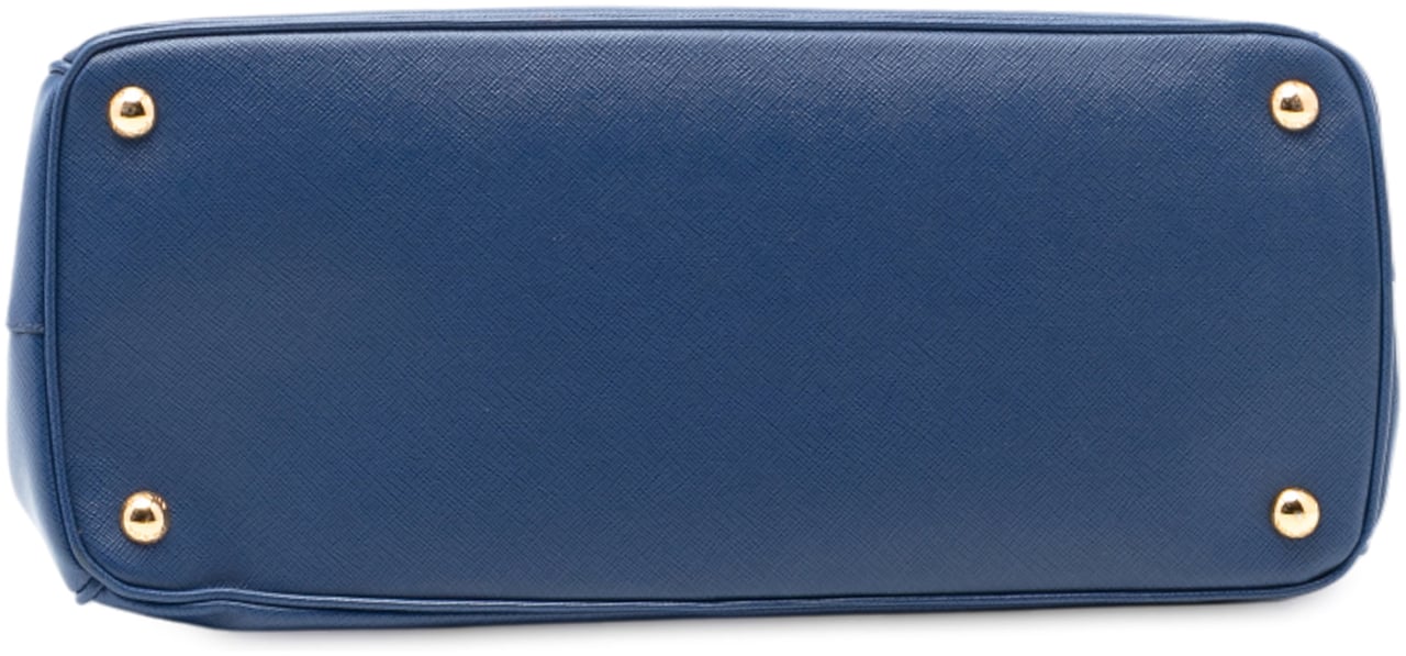 Prada Large Saffiano Lux Galleria Double Zip Tote Blauw
