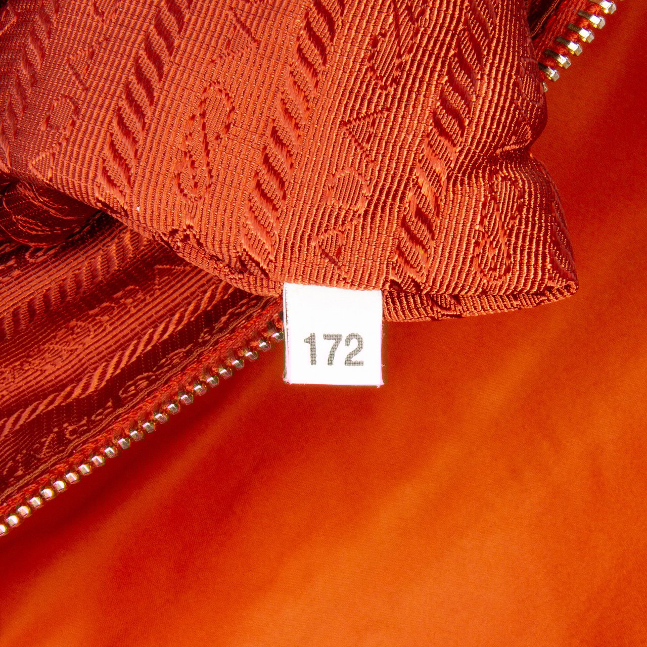 Prada Tessuto Zip Double Buckle Messenger Bag Oranje