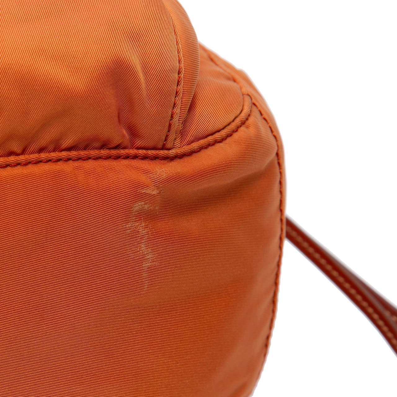Prada Tessuto Zip Double Buckle Messenger Bag Oranje