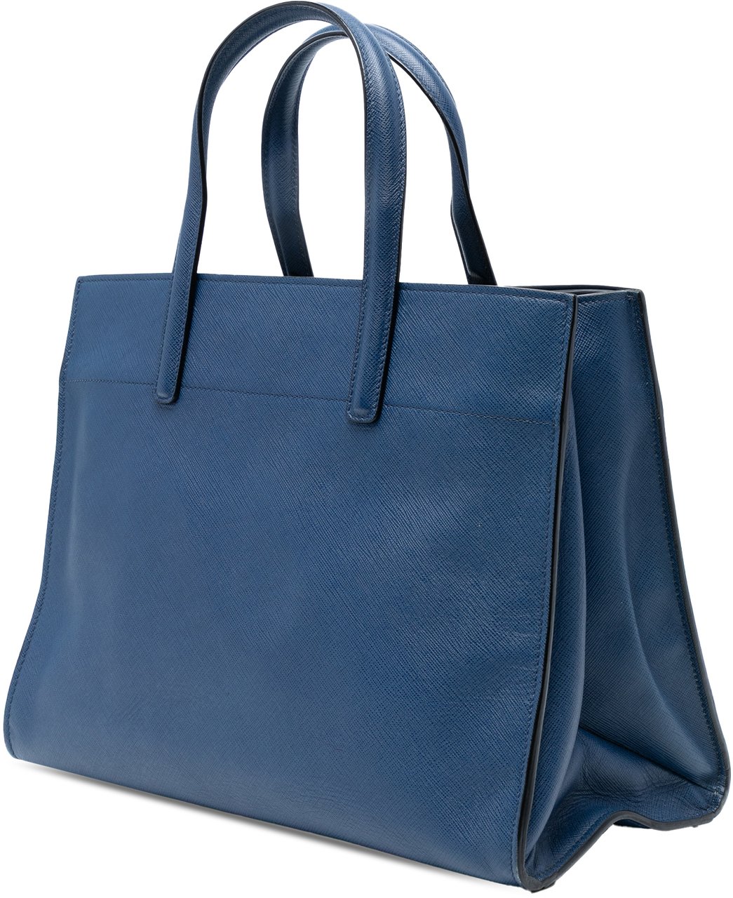 Prada Saffiano Soft Triple Pocket Tote Blauw