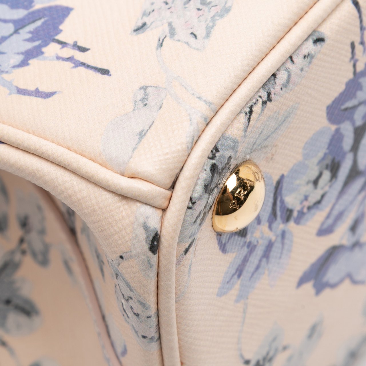 Prada Small Saffiano Lux Galleria Floral Print Double Zip Satchel Roze