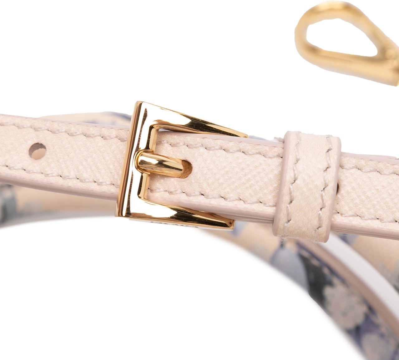 Prada Small Saffiano Lux Galleria Floral Print Double Zip Satchel Roze