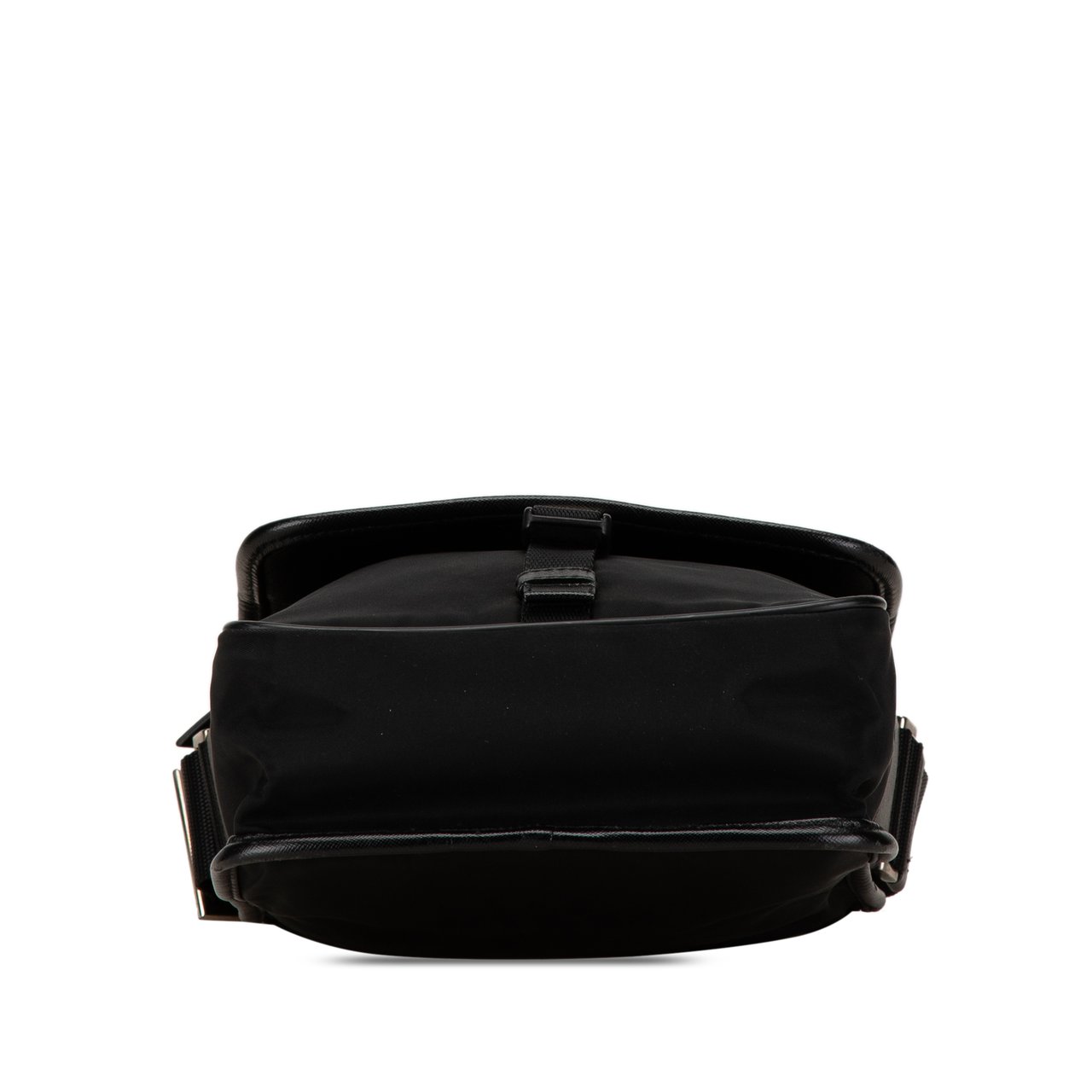 Prada Tessuto Buckle Messenger Bag Zwart