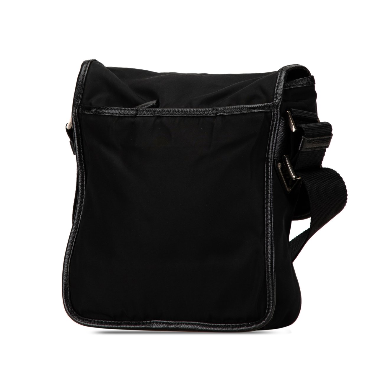 Prada Tessuto Buckle Messenger Bag Zwart