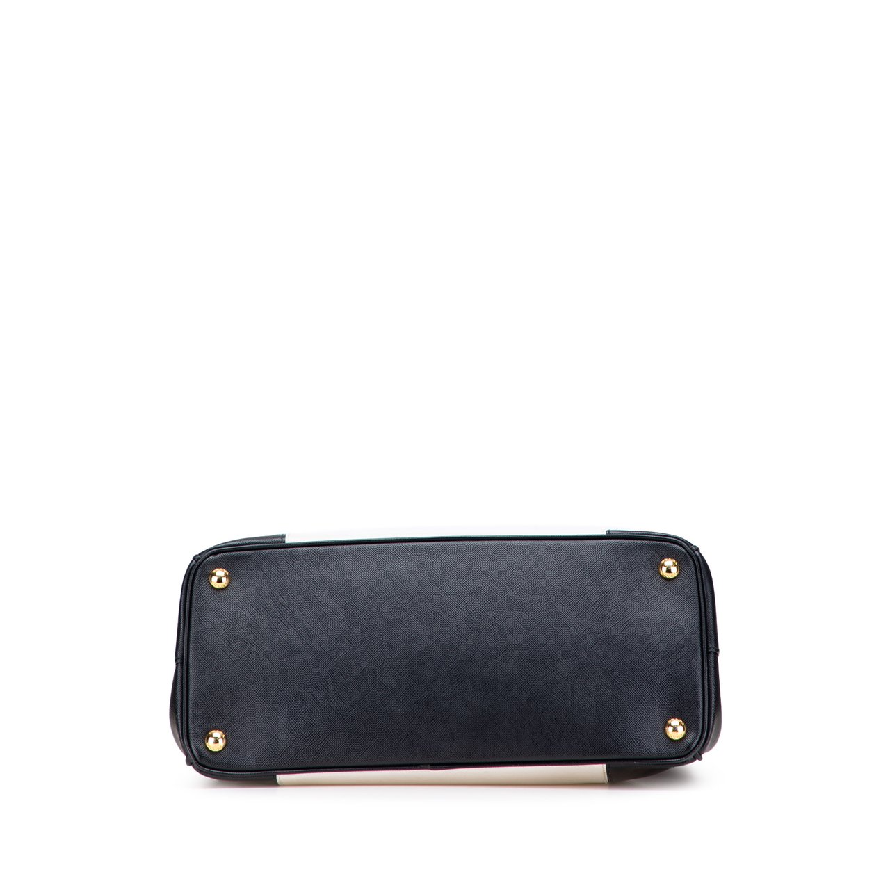Prada Medium Bicolor Saffiano Lux Galleria Double Zip Satchel Wit