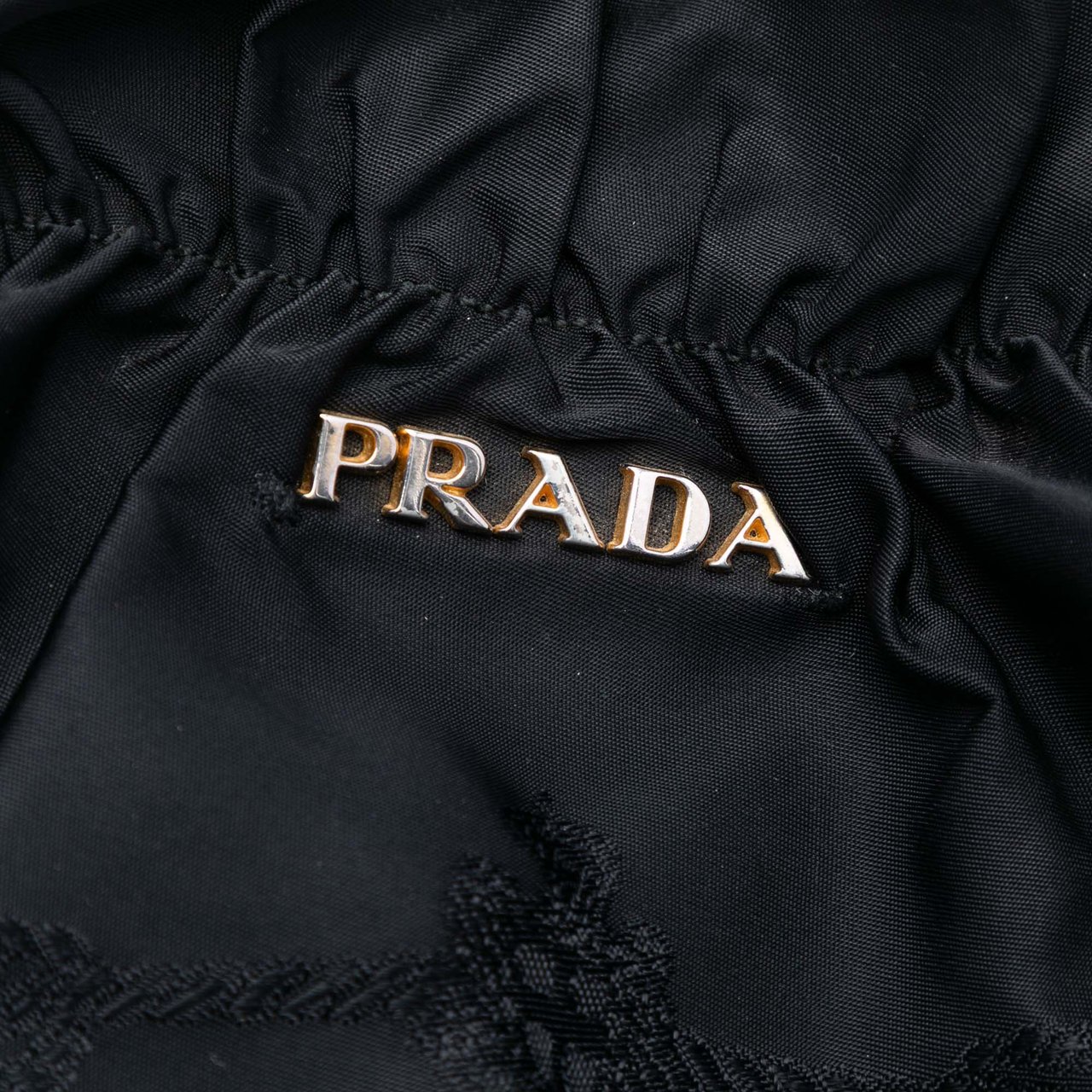 Prada Tessuto Logo Bow Satchel Zwart