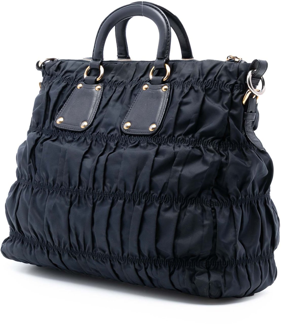 Prada Tessuto Gaufre Satchel Zwart