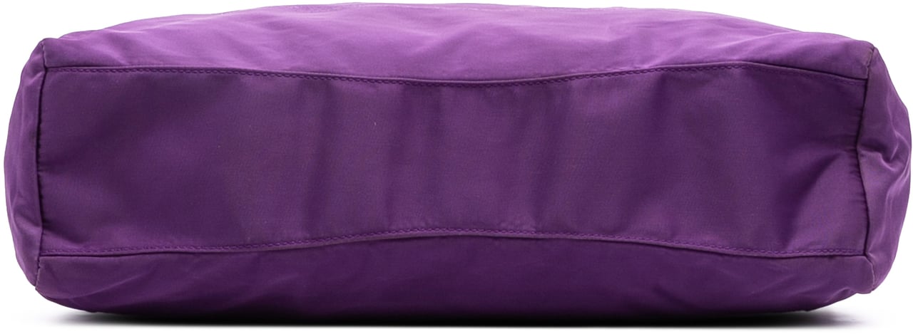 Prada Tessuto Logo Drawstring Tote Paars