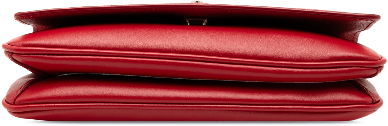 Prada Saffiano and City Calf Chain Crossbody Rood