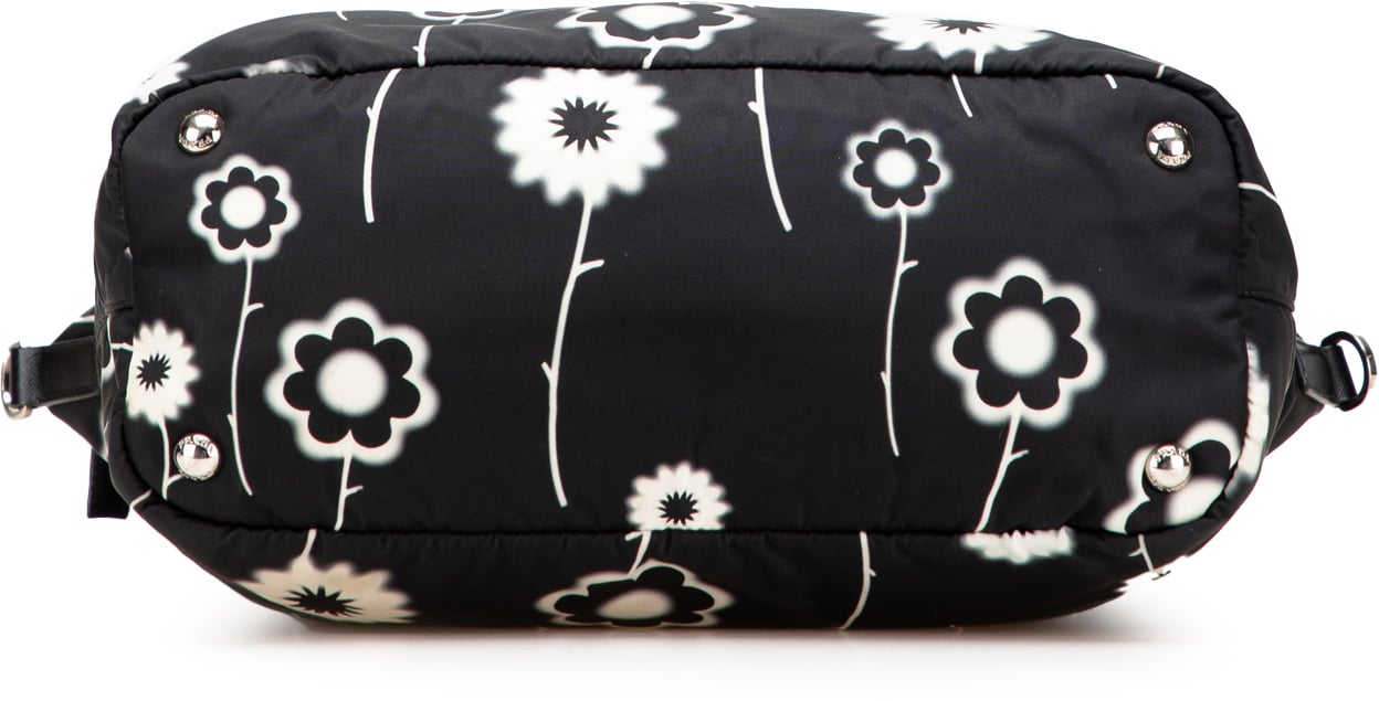 Prada Tessuto Stampato Floral Satchel Zwart