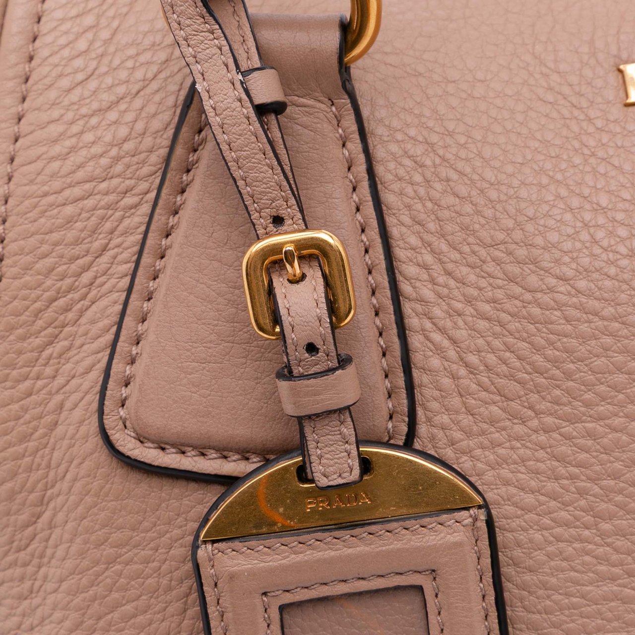 Prada Vitello Daino Sacca 2 Manici Convertible Tote Bruin
