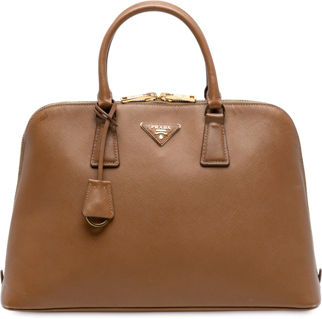 Prada Large Saffiano Lux Promenade Satchel Bruin