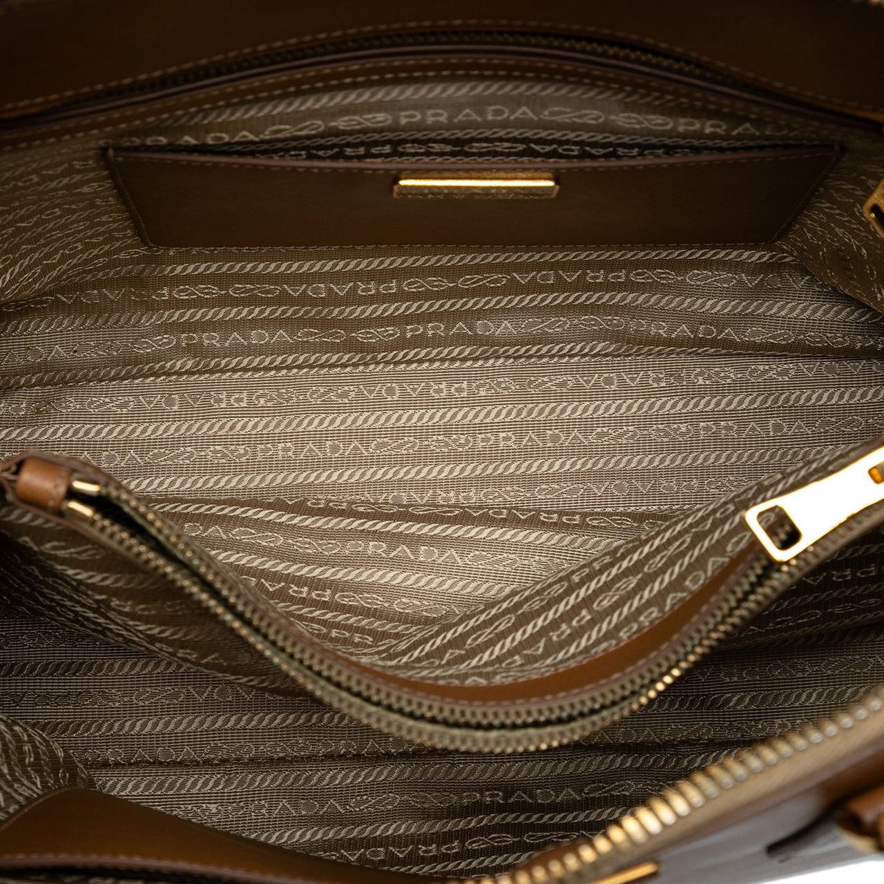 Prada Large Saffiano Lux Promenade Satchel Bruin