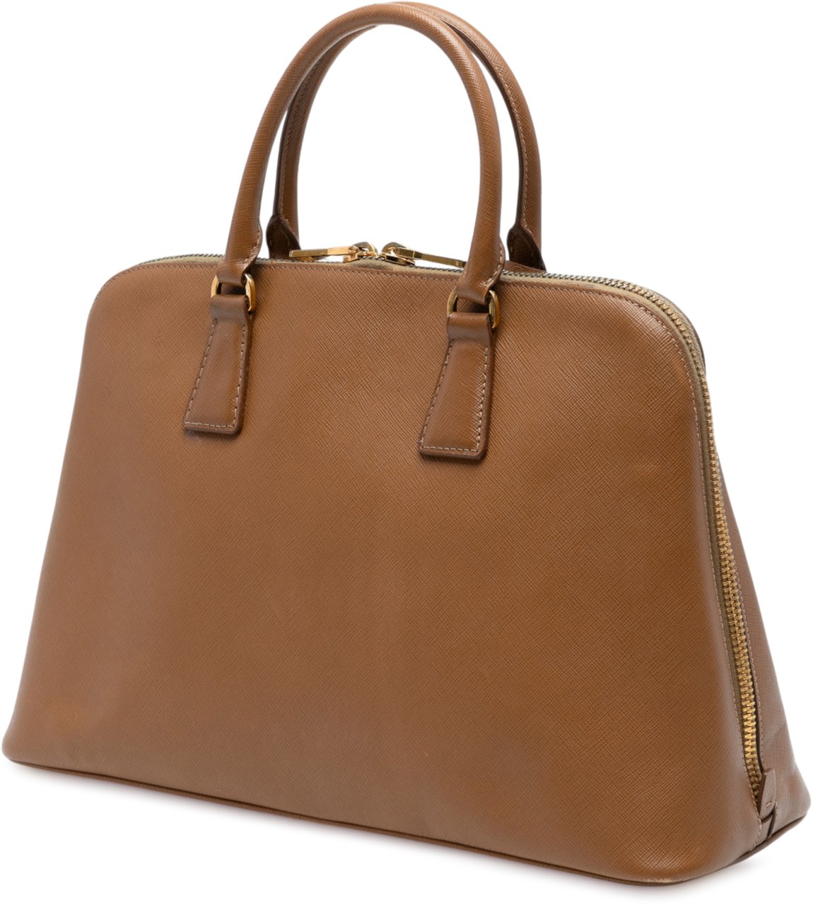Prada Large Saffiano Lux Promenade Satchel Bruin