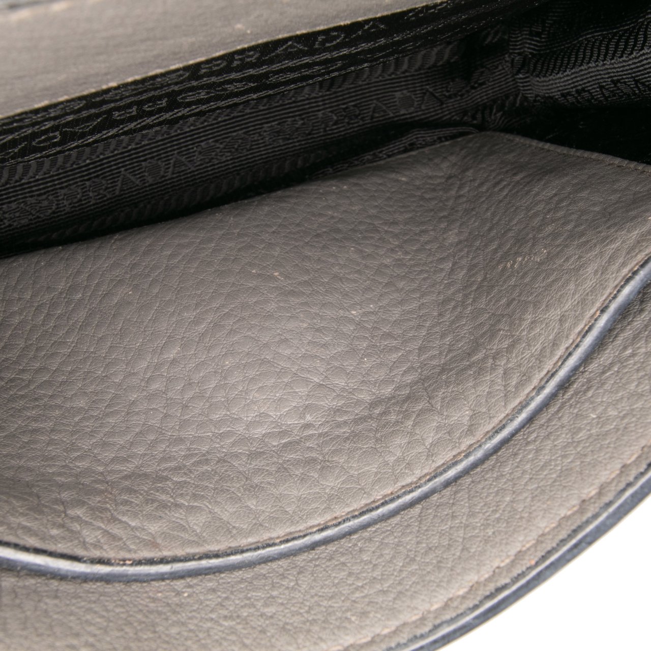 Prada Vitello Daino Flap Crossbody Bruin