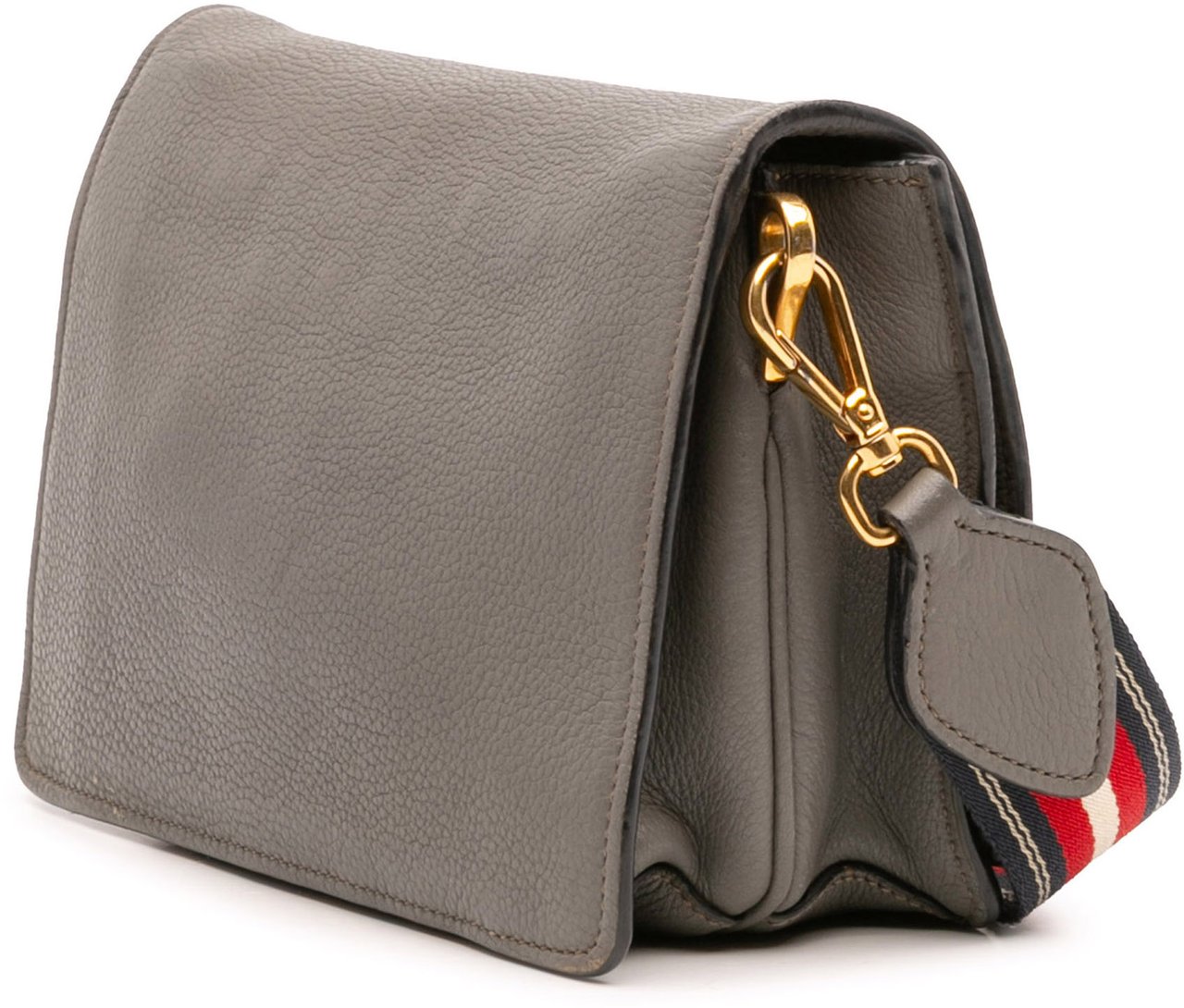 Prada Vitello Daino Flap Crossbody Bruin