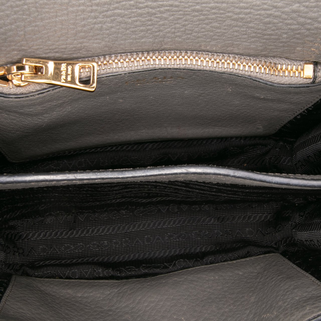 Prada Vitello Daino Flap Crossbody Bruin