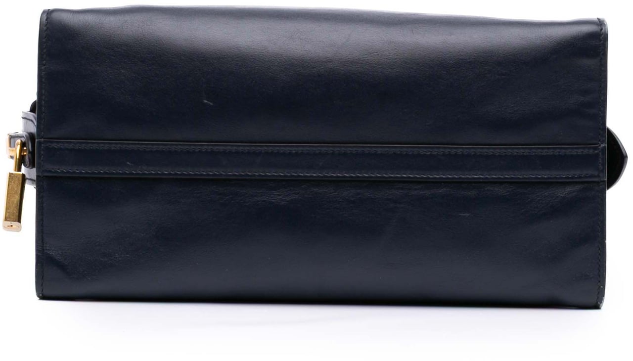 Prada Medium Saffiano Trimmed City Calf Greca Esplanade Satchel Blauw