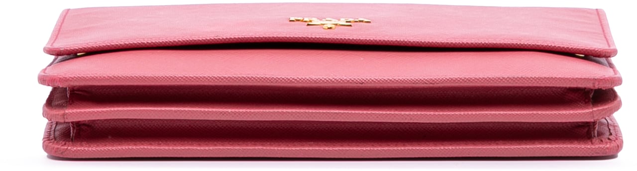 Prada Saffiano Wallet on Strap Roze