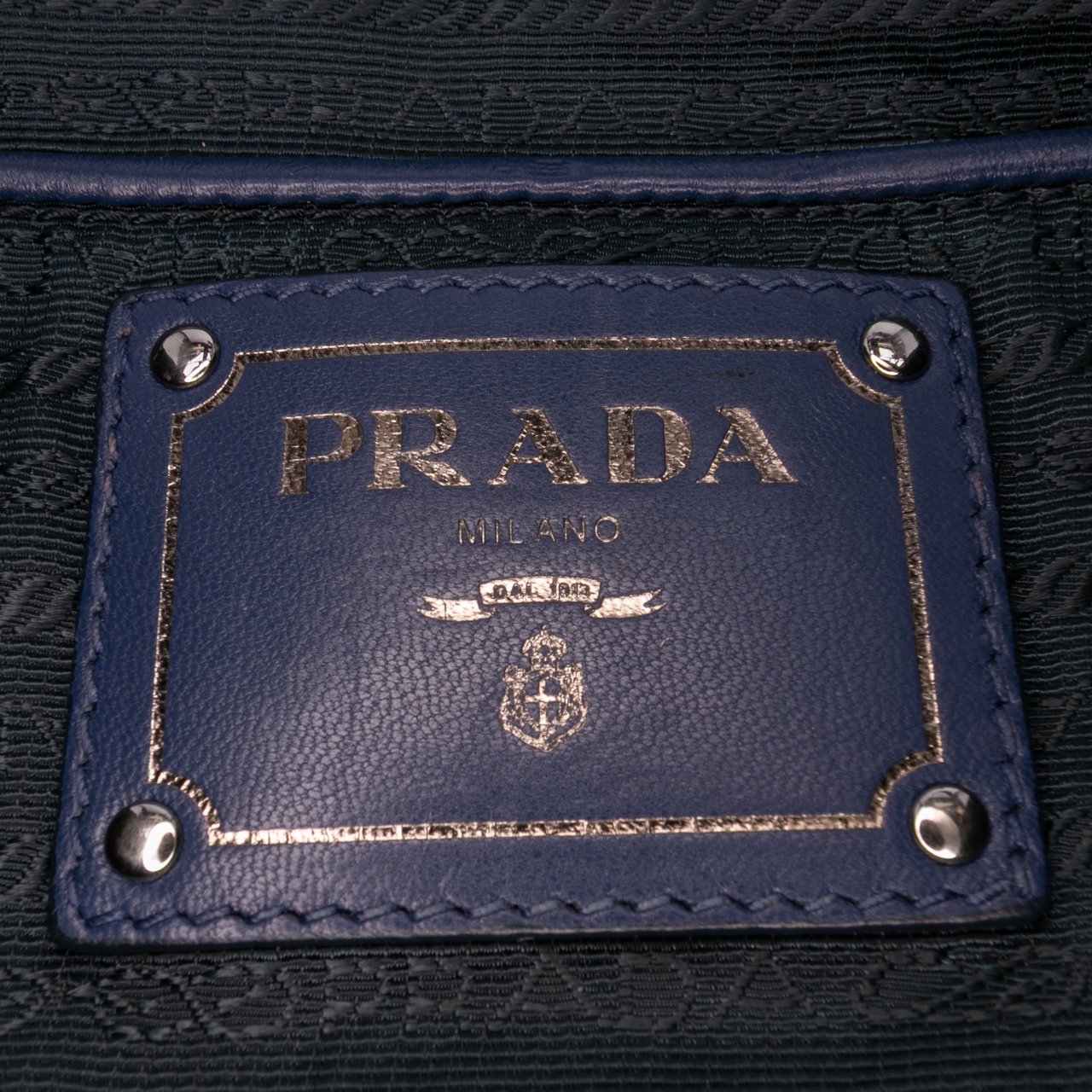 Prada Nappa Gaufre Shoulder Bag Blauw