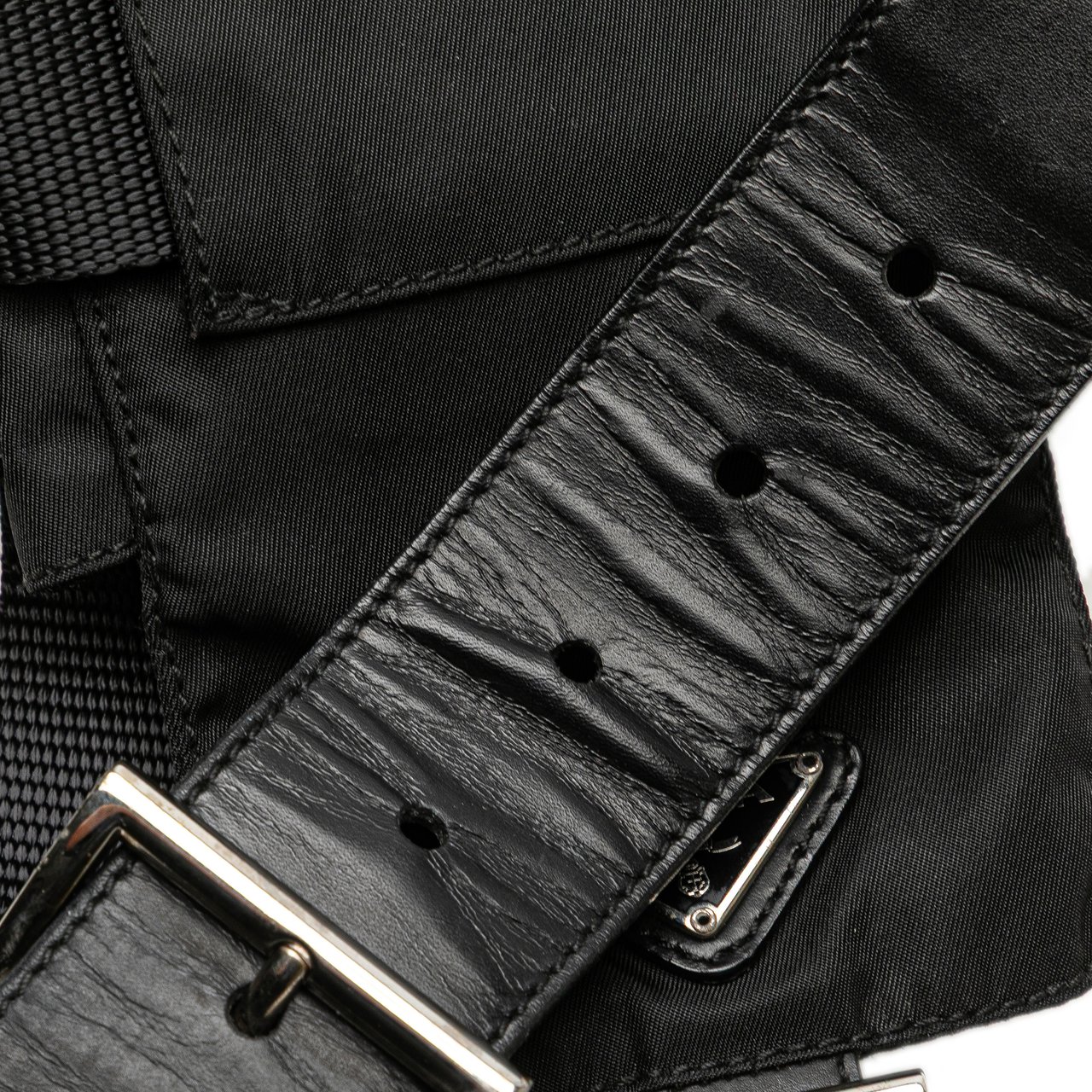 Prada Tessuto Triple Pouch Belt Bag Zwart