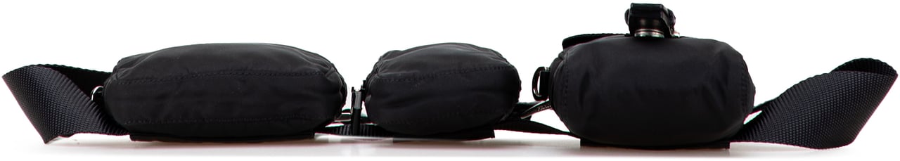 Prada Tessuto Triple Pouch Belt Bag Zwart