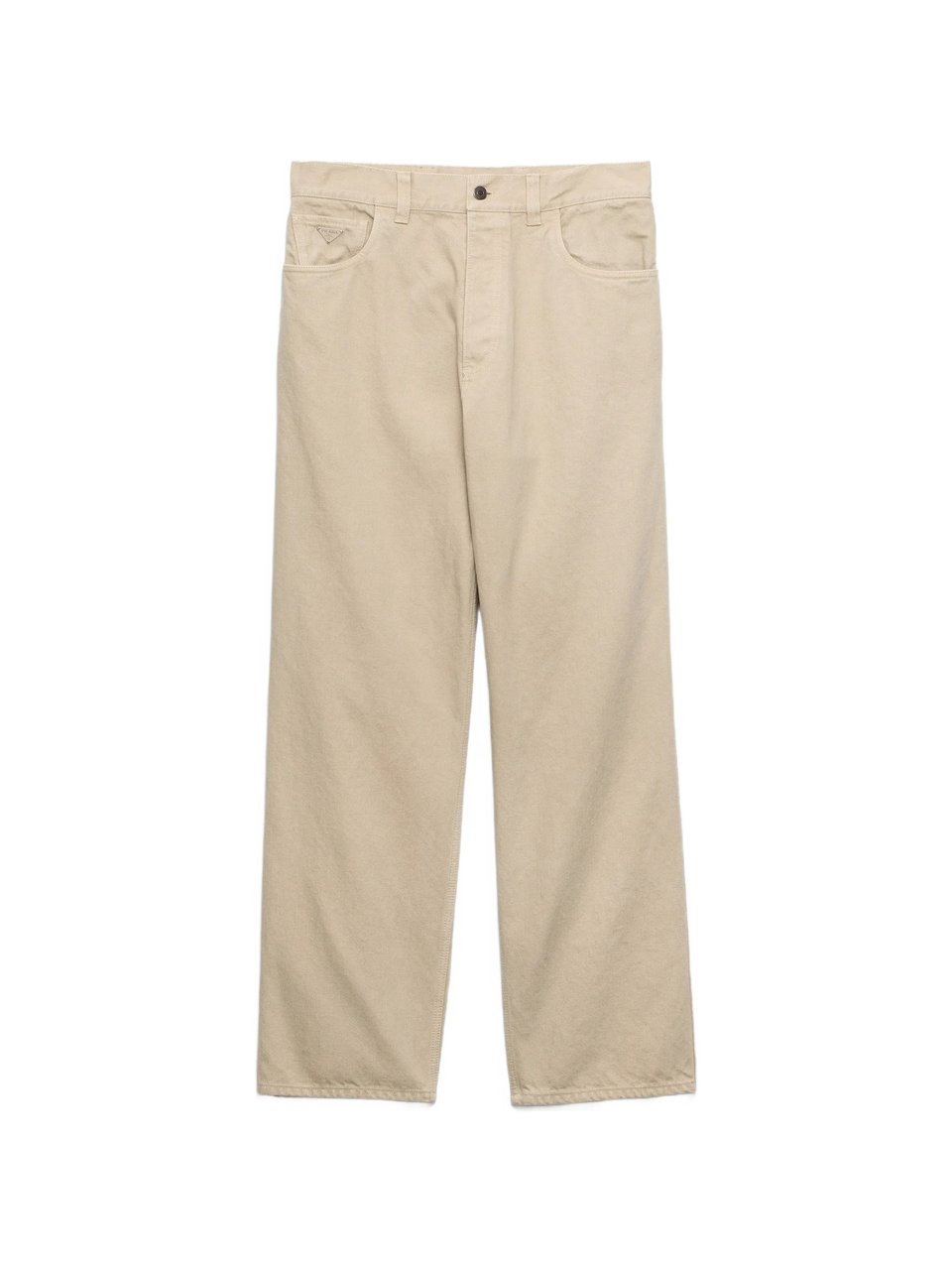 Prada Wide-Leg Casual Pants With Classic Five-Pocket Styling Neutraal