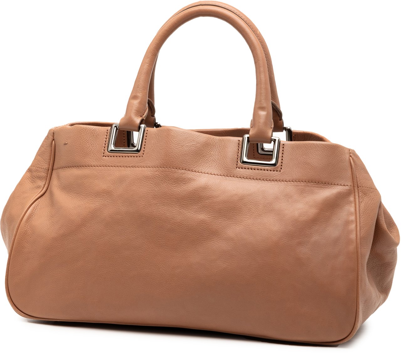 Prada Vitello Ribbon Satchel Bruin