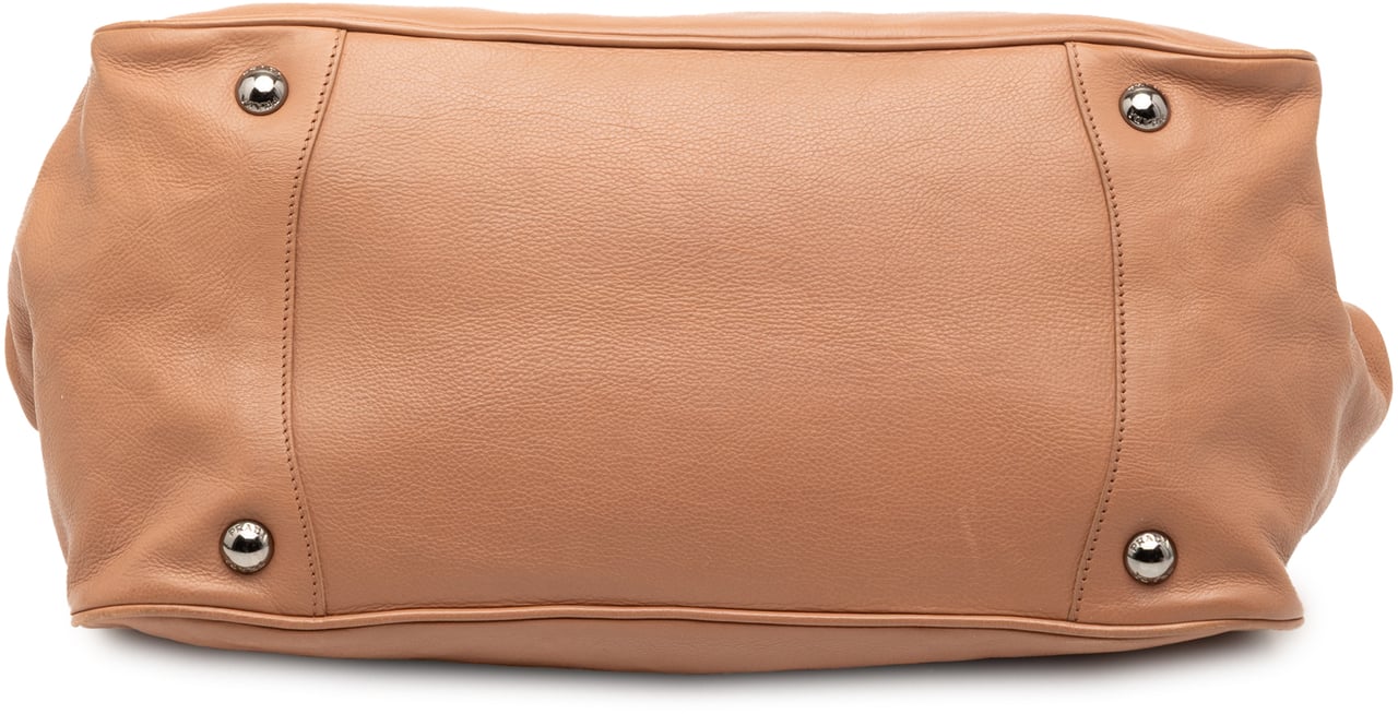 Prada Vitello Ribbon Satchel Bruin