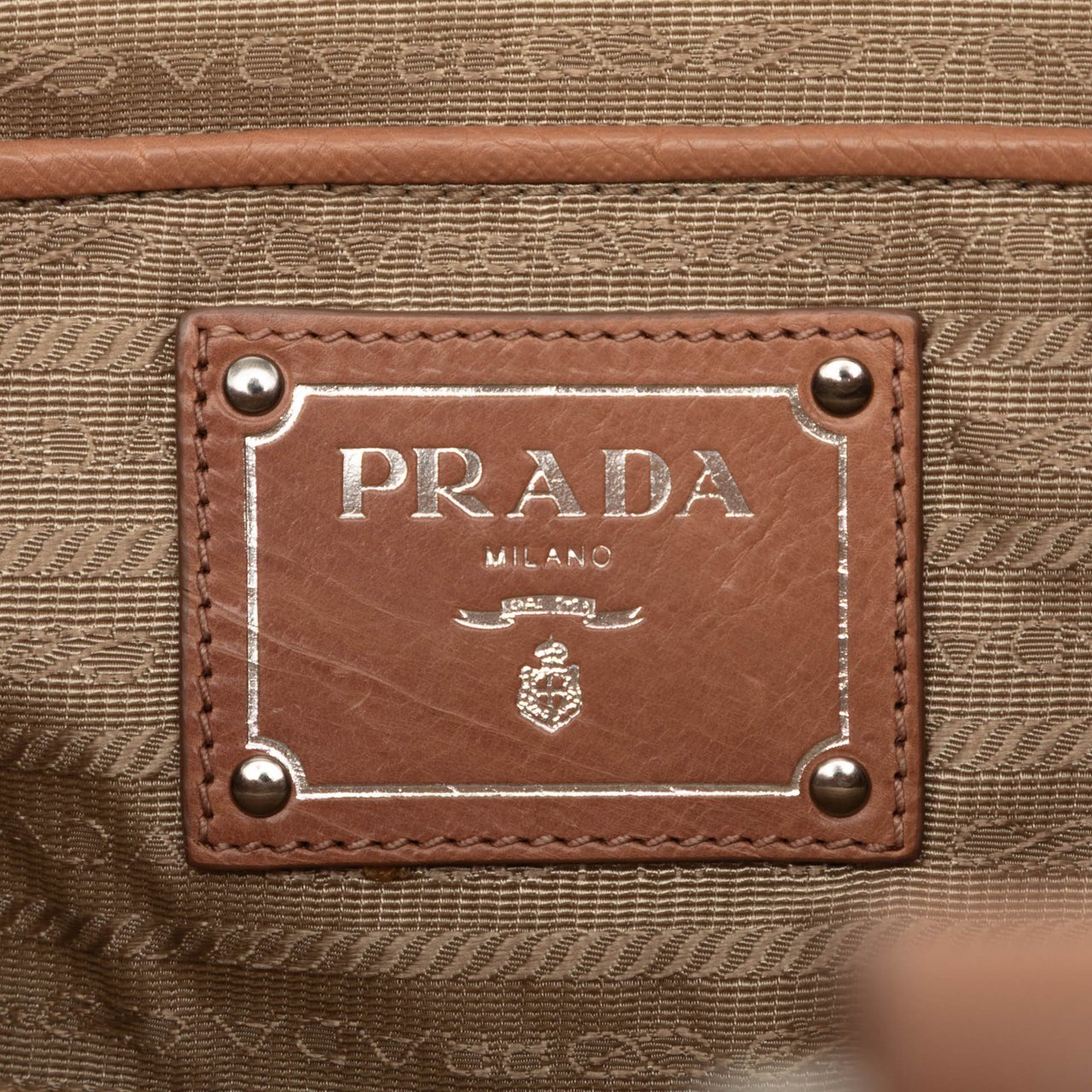 Prada Vitello Ribbon Satchel Bruin