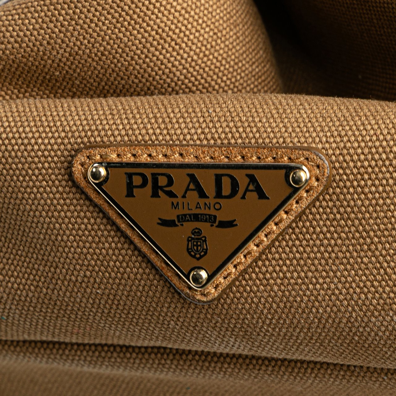 Prada Canvas Canapa Fringe Satchel Bruin