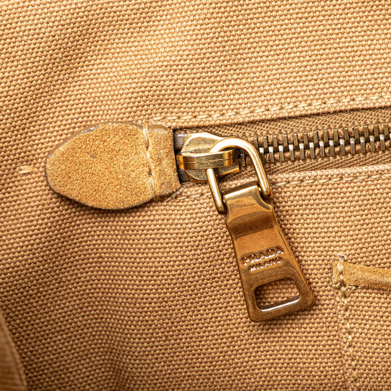 Prada Canvas Canapa Fringe Satchel Bruin