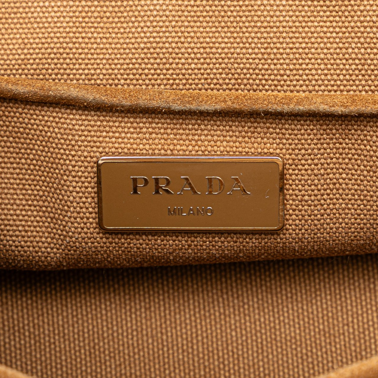 Prada Canvas Canapa Fringe Satchel Bruin